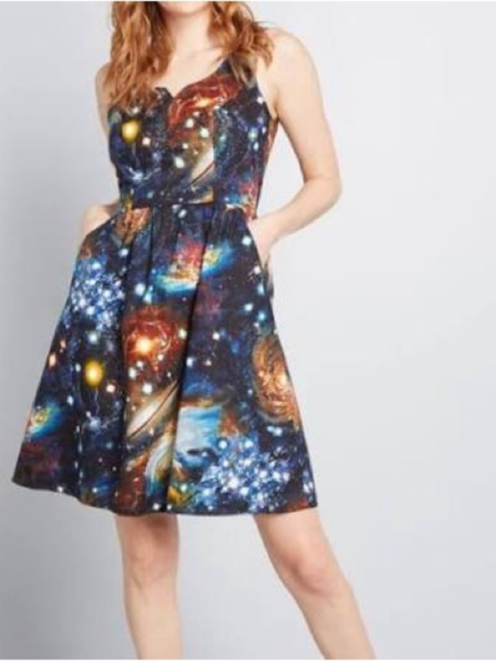 ModCloth space fit and flare dress